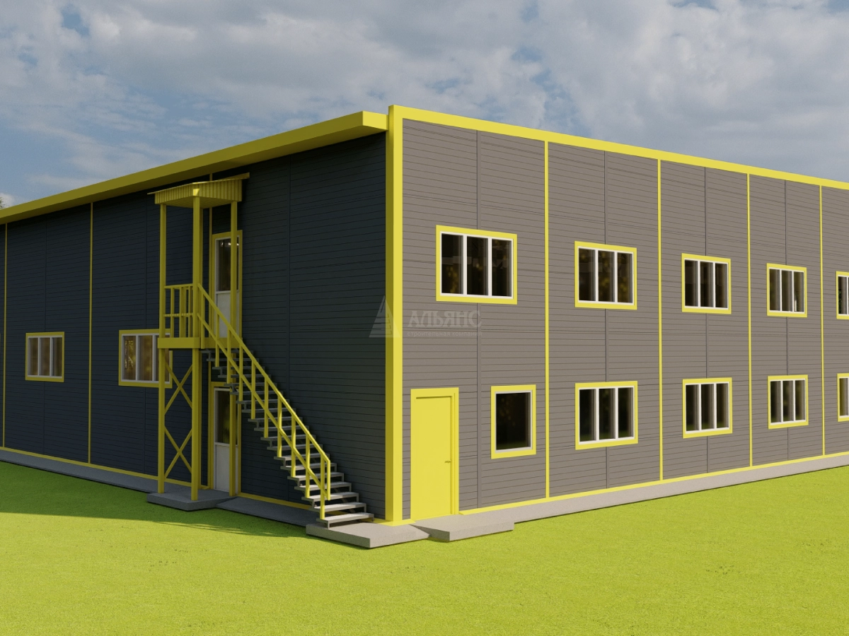 3D визуализация СТО с АБК из сэндвич-панелей - фото 10