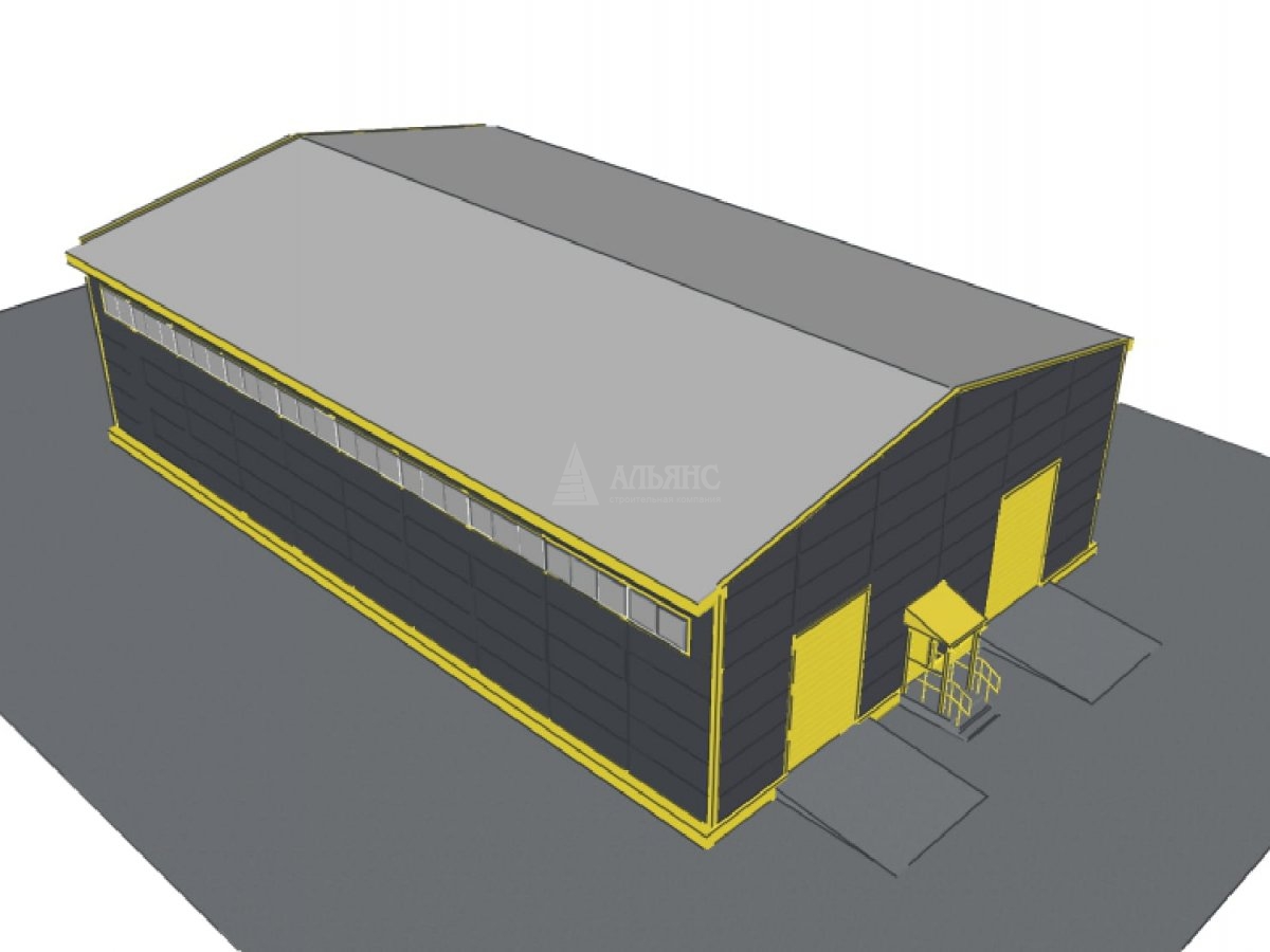3D визуализация Грузовое СТО из сэндвич-панелей - фото 12