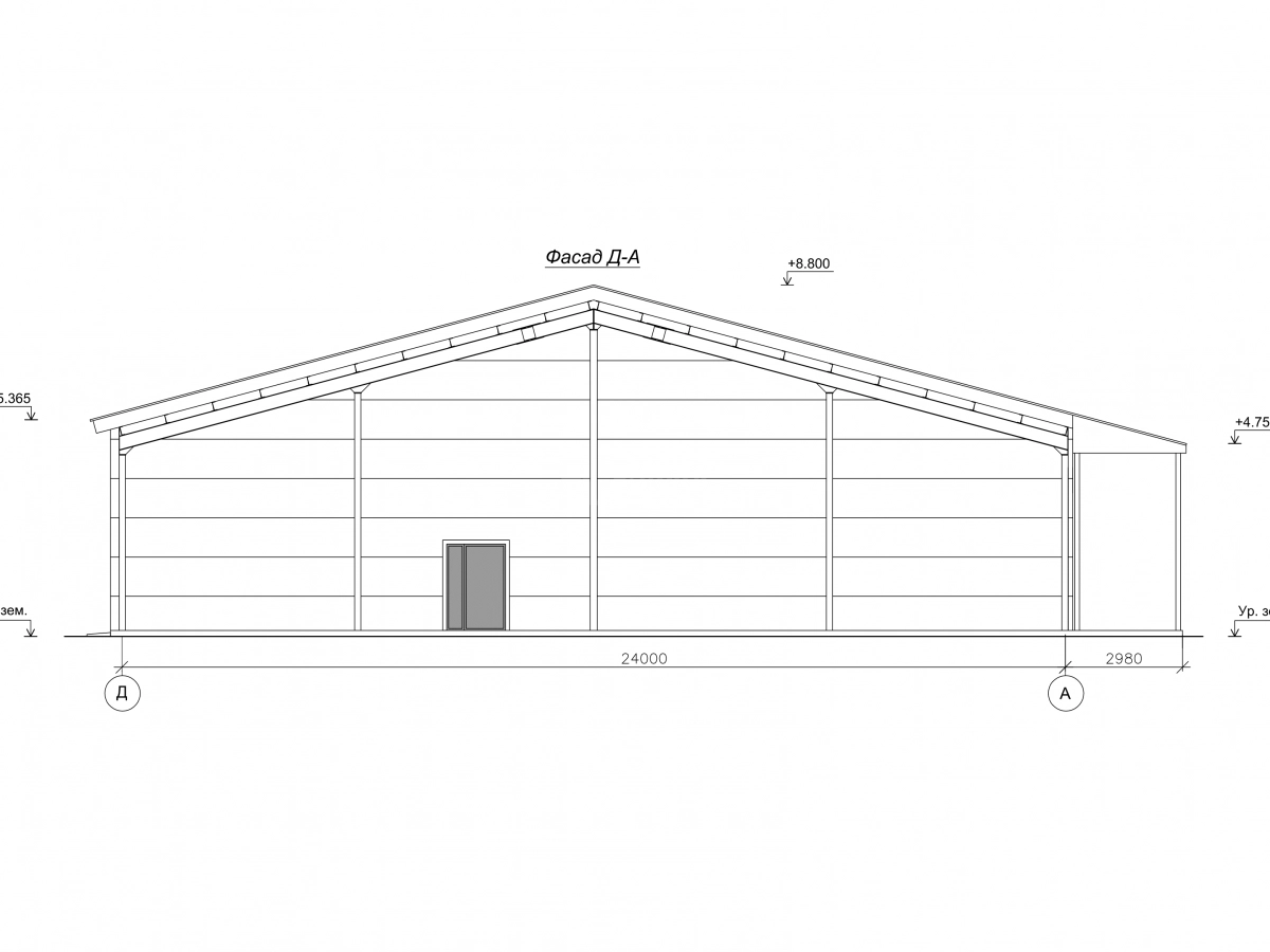 3D визуализация Ангар-склад с навесом из сэндвич-панелей - фото 10